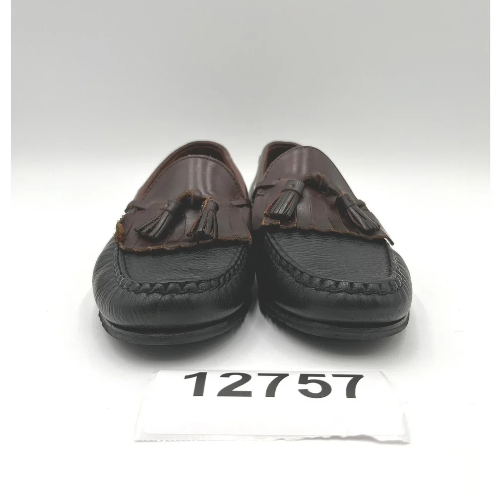 Allen Edmonds Loafers Mens 9.5 Black Brown Excellent Kiltie Tassel USA Leather